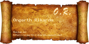 Ongerth Rikarda névjegykártya